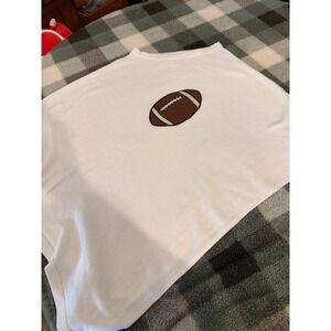Top it off Womens White Football Knit Poncho Wrap One Size Game Day Tailgate